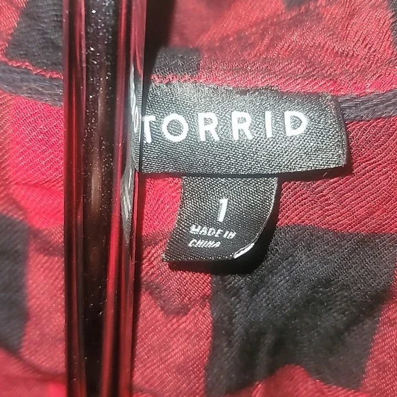 Torrid Relaxed Fit Brushed Rayon Button-Up Shirt Size 1 - Picture 8 of 9